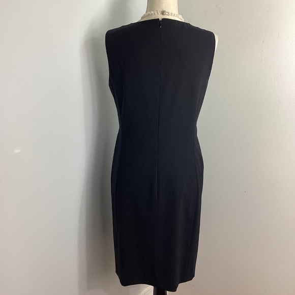 LAFAETTE 148 WOMAN SZ 10 BLACK SHEATH SHORT DRESS SLEEVELESS LINED CAREER FORMAL - Picture 3 of 14